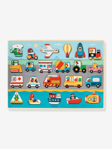 Kinder Holzpuzzle Vroom DJECO mehrfarbig 3