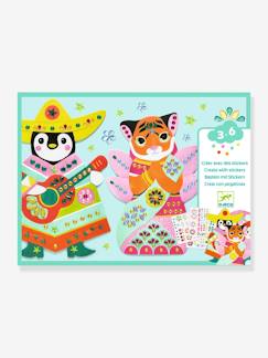 Spielzeug-Kreativität-Sticker, Collagen & Knetmasse-Kinder Bastel-Set Collagen mit Strass-Stickern DJECO