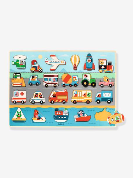 Kinder Holzpuzzle Vroom DJECO mehrfarbig 1