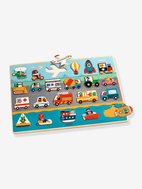 Kinder Holzpuzzle Vroom DJECO mehrfarbig 5