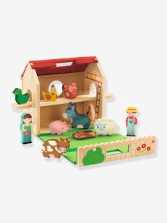 Spielzeug-Miniwelten, Konstruktion & Fahrzeuge-Figuren, Miniwelten, Helden & Tiere-Baby Holz-Bauernhof Softi Farm DJECO