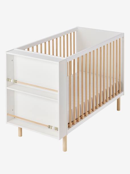 Babybett mit Regal und Deko-Holzperlen - weiß - 2