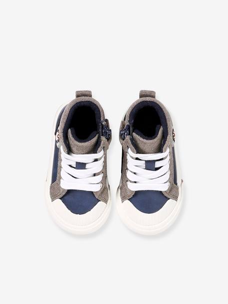 Baby High-Sneakers mit Reißverschluss braun+set blau 10