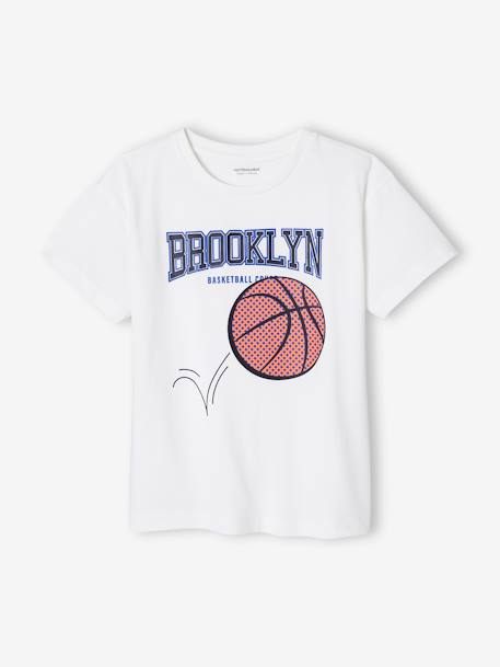 Jungen T-Shirt mit Basketball-Print wollweiß 1