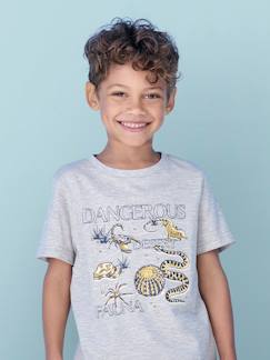 Jungenkleidung-Shirts, Poloshirts & Rollkragenpullover-Shirts-Jungen T-Shirt mit Recycling-Baumwolle Tiermotive