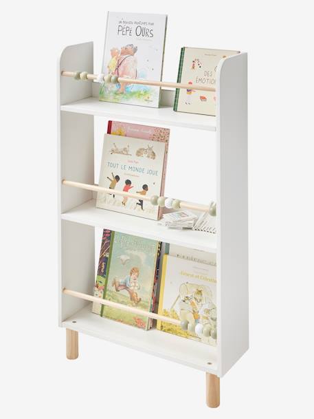 Kinderzimmer Bücherregal mit Holzperlen - weiß - 1