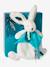 Hasen-Schmusetuch Happy 25 cm DOUDOU ET COMPAGNIE beige+blau+rosenholz 9