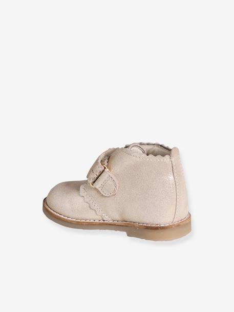 Baby Leder-Boots mit Klettverschluss gold 3