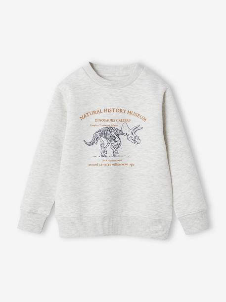 Jungen Sweatshirt mit Print, Recycling-Polyester Basic blau+salbeigrün+weiß meliert 10