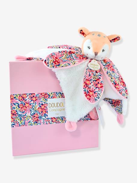 Bären-Schmusetuch Boh'aim 27 cm DOUDOU ET COMPAGNIE blau+gelb+rosa 13