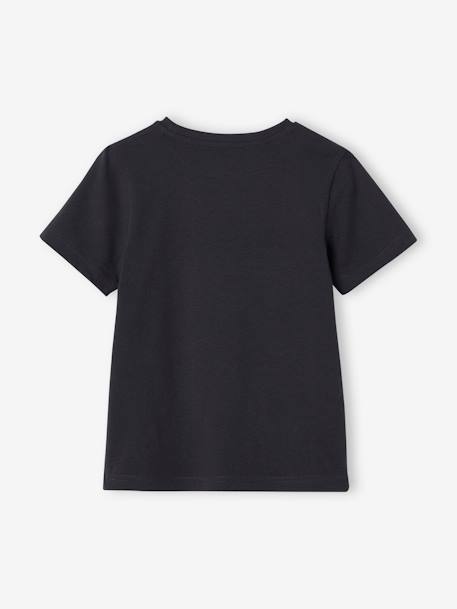 Jungen T-Shirt Basic mit Print vorn - anthrazit+aqua - 2