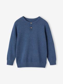 Jungen Pullover mit Rundhals und Knopfleiste Oeko-Tex  [numero-image]