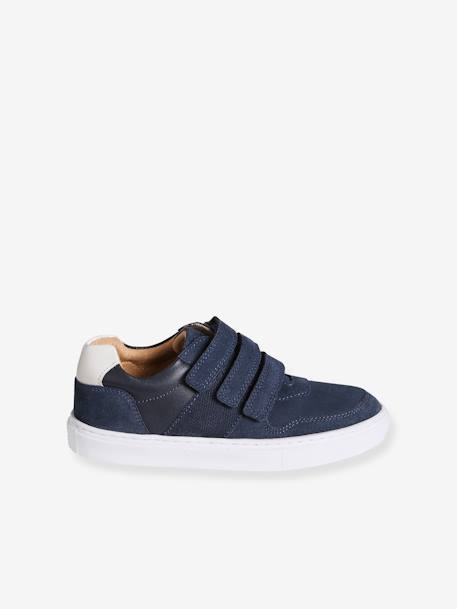 Jungen Klett-Sneakers aus Leder braun+marine 7