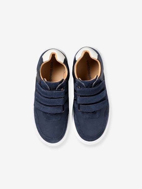 Jungen Klett-Sneakers aus Leder braun+marine 9