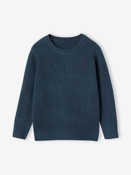 Weicher Jungen Pullover grau meliert+petrol+weiß meliert 4