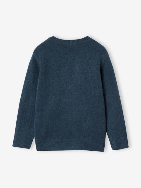 Weicher Jungen Pullover grau meliert+petrol+weiß meliert 5