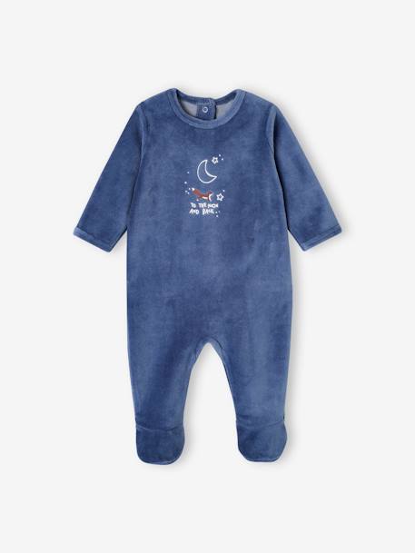 2er-Pack Baby Samt-Strampler Fuchs Oeko-Tex blau 2