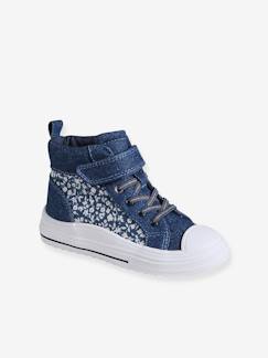 Kinderschuhe-Mädchenschuhe-Warme Mädchen High-Sneakers in Jeans-Optik, Klettverschluss