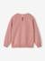 Mädchen Sweatshirt mit Makramee-Kragen, Recycling-Polyester anthrazit+blush 7