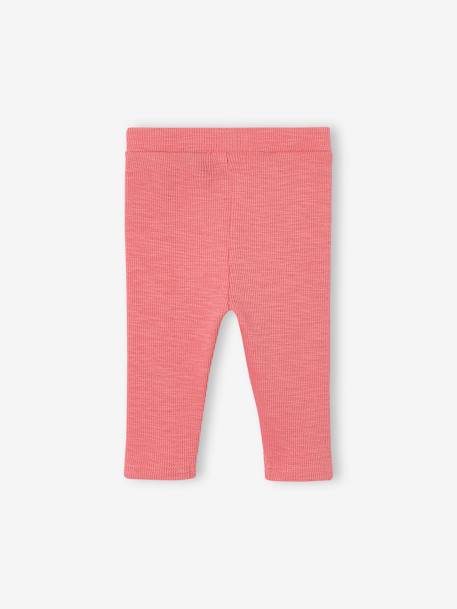 Baby Leggings BASIC Oeko-Tex - beige meliert+grün+rosa+rosenholz - 12