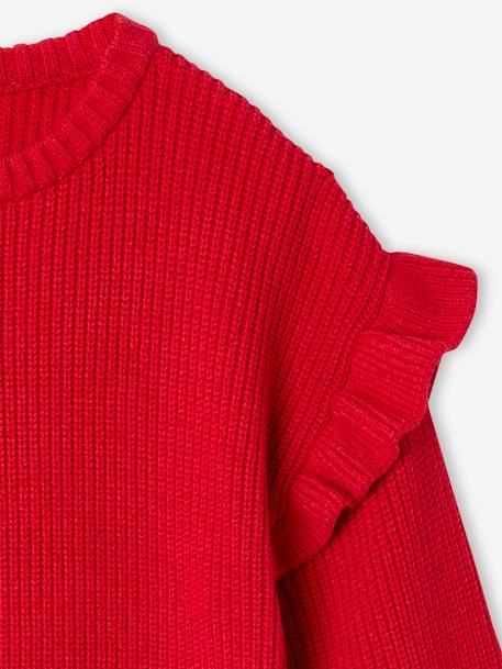 Mädchen Pullover Oeko-Tex rot+salbeigrün+vanille 3