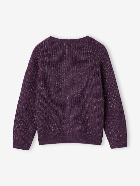 Mädchen Pullover pudrig rosa+violett+wollweiß 6