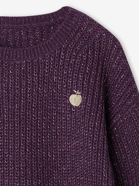 Mädchen Pullover pudrig rosa+violett+wollweiß 7