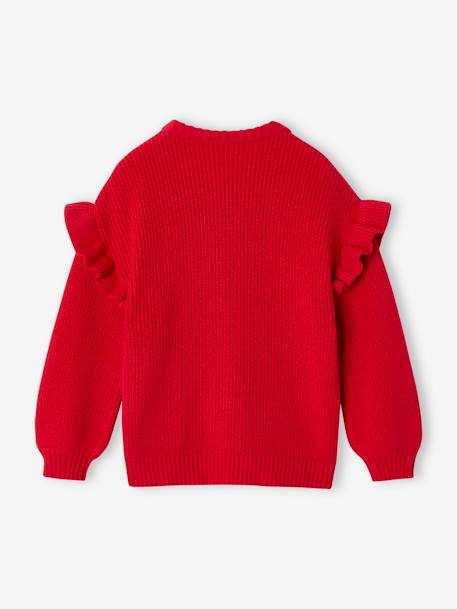 Mädchen Pullover Oeko-Tex rot+salbeigrün+vanille 2