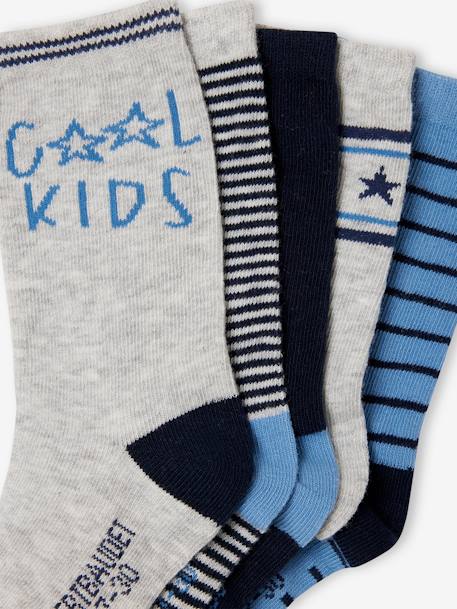 5er-Pack Jungen Socken COOL KIDS azurblau+salbeigrün 2