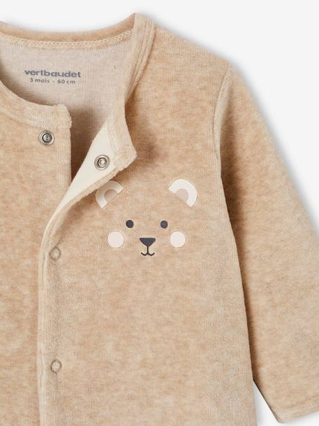 Baby Samt-Strampler, Koala Oeko-Tex beige meliert+grau meliert 3