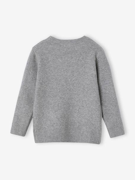 Weicher Jungen Pullover grau meliert+petrol+weiß meliert 2