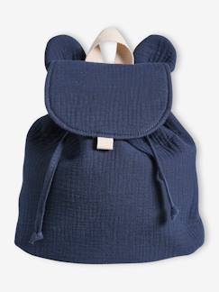 Babymode-Accessoires-Kinder Kita-Rucksack aus Musselin mit Ohren, personalisierbar