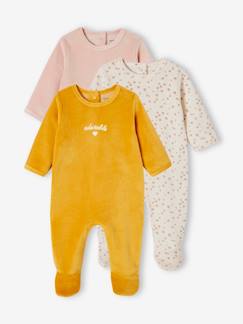 Babymode-3er-Pack Baby Samt-Strampler BASIC Oeko-Tex