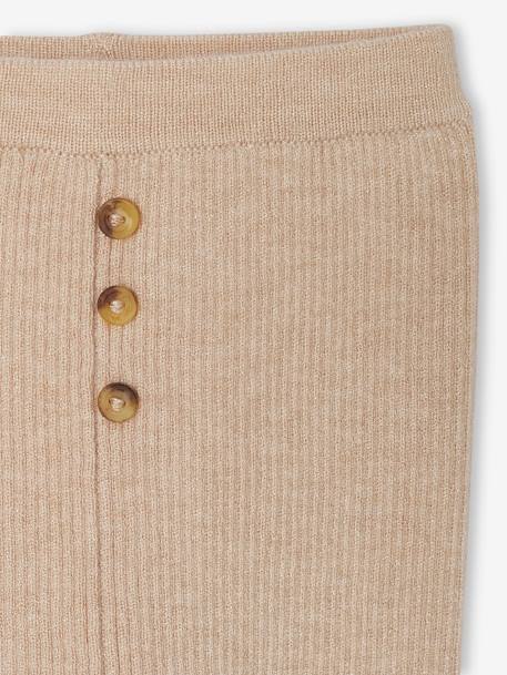 Mitwachsende Baby Strickleggings Oeko-Tex beige meliert+grau 3