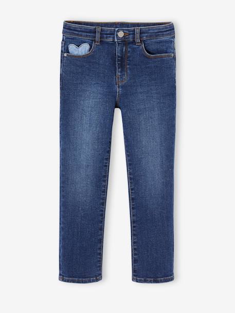 Mädchen Slim-Jeans, Hüftweite REGULAR dunkel blau+grauer denim+mittelblau 1