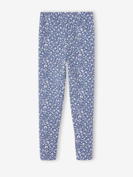 Mädchen Leggings blau indien blume+hellbeige leoprint+pudrig rosa 2