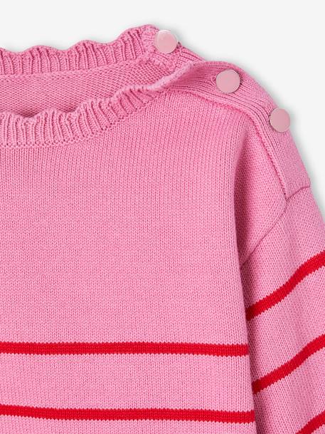 Mädchen Ringelpullover altrosa+bonbon rosa+marine+marine gestreift+senfgelb 3