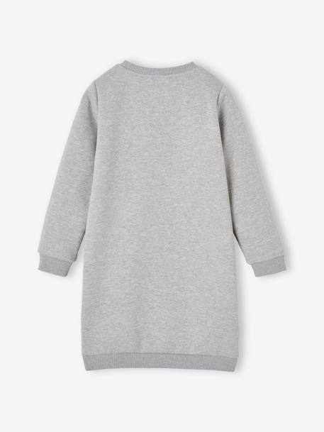 Mädchen Sweatkleid BASIC grau meliert+hellrosa+marine+smaragdgrün 2