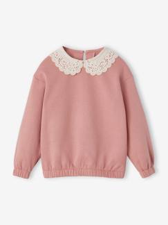 Maedchenkleidung-Pullover, Strickjacken & Sweatshirts-Mädchen Sweatshirt mit Makramee-Kragen, Recycling-Polyester