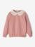 Mädchen Sweatshirt mit Makramee-Kragen, Recycling-Polyester anthrazit+blush 6