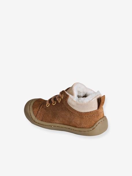 Warme Baby Schnürboots aus Leder camel 3