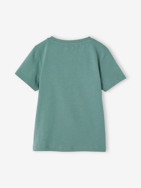 Jungen T-Shirt Basic mit Print vorn anthrazit+aqua 5