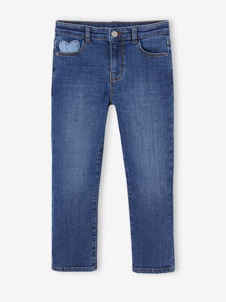 Mädchen Slim-Jeans, Hüftweite COMFORT dunkel blau+grauer denim+mittelblau 1