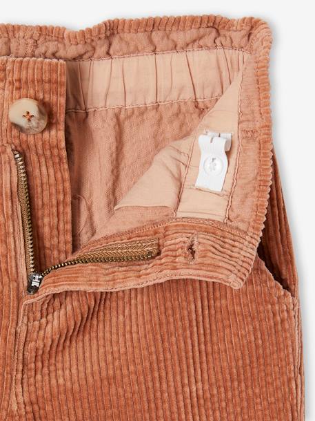 Weite Mädchen Cordhose mit Paperbag-Bund malve+tannengrün+zimt 9