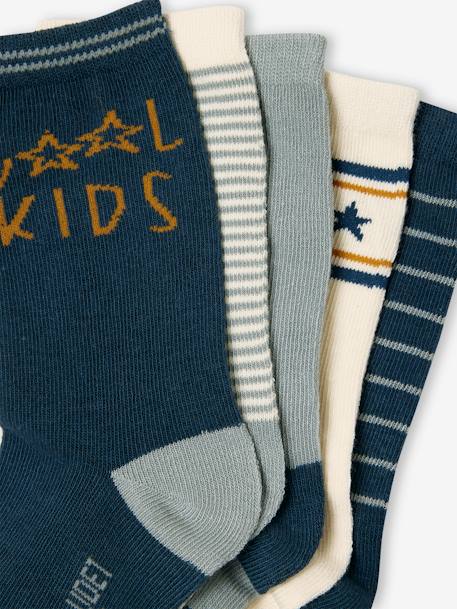 5er-Pack Jungen Socken COOL KIDS azurblau+salbeigrün 4