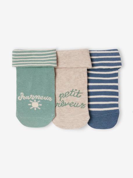 3er-Pack Jungen Baby Socken mit Schriftzug jeansblau 2