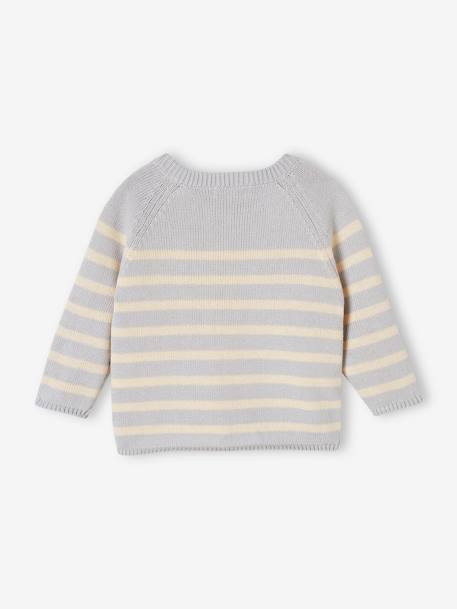 Baby Ringelpullover Oeko-Tex beige meliert+himmelblau 5