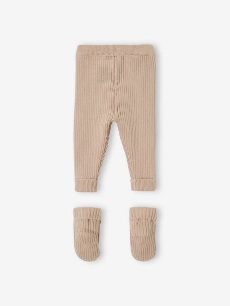 Baby-Set: Strickhose & Schühchen Oeko-Tex beige 4