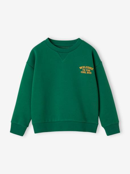 Jungen Sweatshirt mit Schulbus-Motiv & Recycling-Polyester grün 8