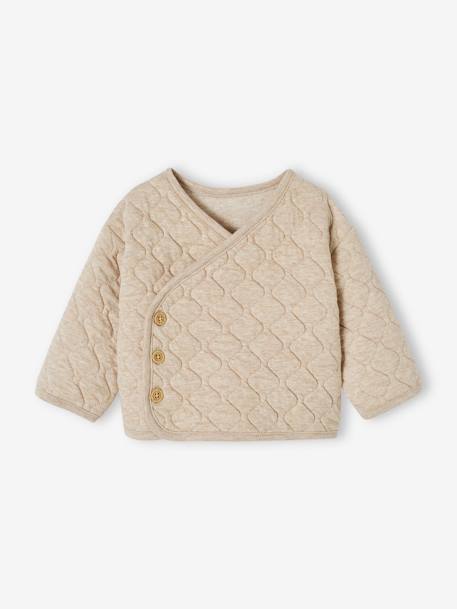 Baby Wickeljacke mit Recycling-Polyester Oeko-Tex beige meliert 1